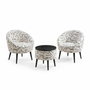 Atelier Del Sofa Juego de Sillón y Mesa de Café Lida - Negro y Blanco